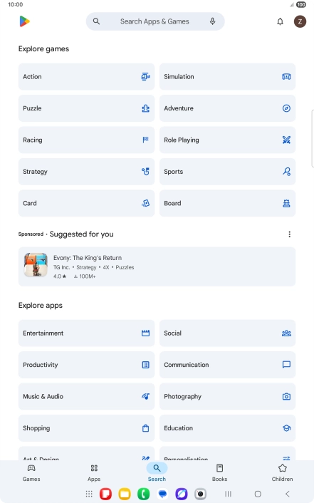 Press the search field. Press the search field.