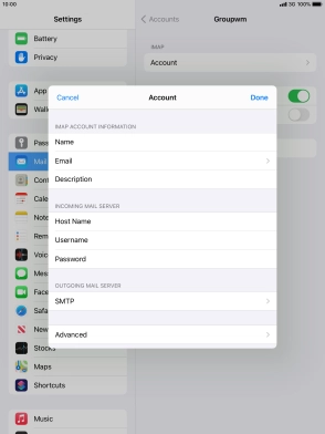 Press SMTP. Press SMTP.