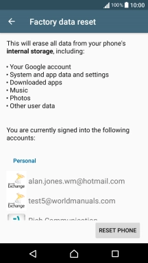 Press RESET PHONE. Press RESET PHONE.