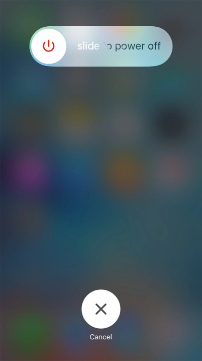 Press and drag the power off icon right. Press and drag the power off icon right.