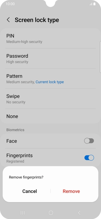Press Remove. Press Remove.
