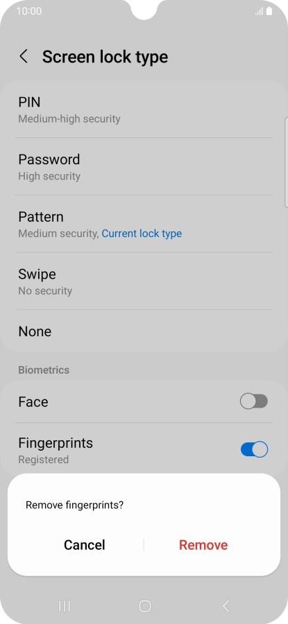 Press Remove. Press Remove.
