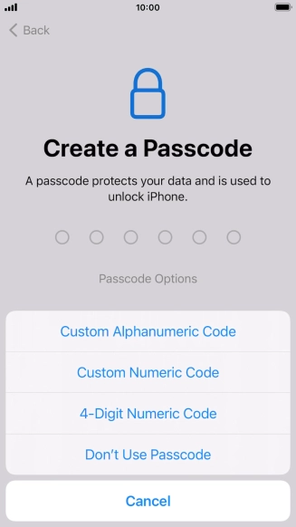 Follow the instructions on the screen to turn on use of phone lock code or press Don't Use Passcode. Follow the instructions on the screen to turn on use of phone lock code or press Don't Use Passcode.