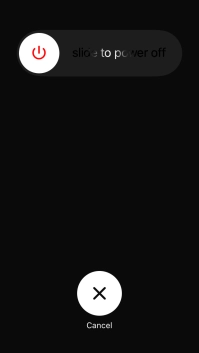 Press and drag the power off icon right. Press and drag the power off icon right.