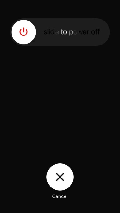 Press and drag the power off icon right. Press and drag the power off icon right.