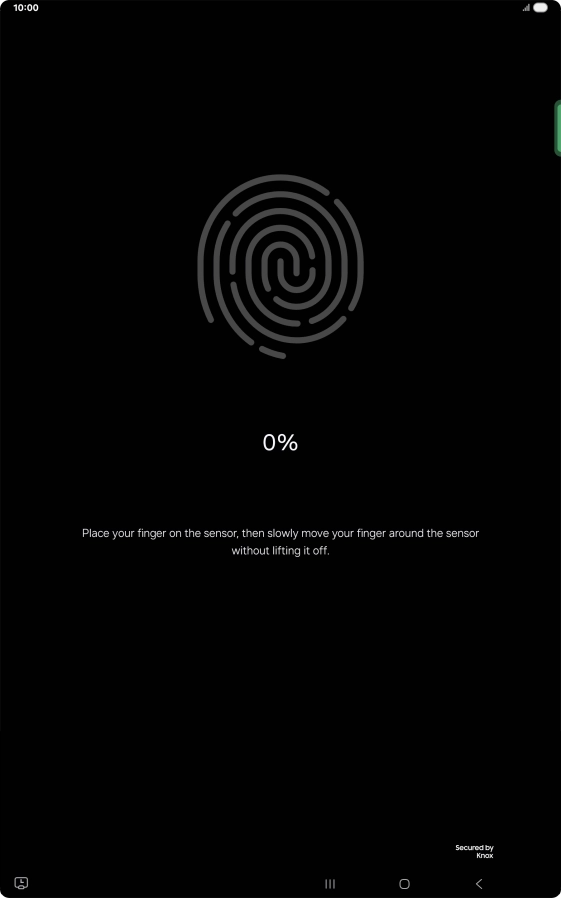 Follow the instructions on the screen to create the lock code using your fingerprint. Follow the instructions on the screen to create the lock code using your fingerprint.