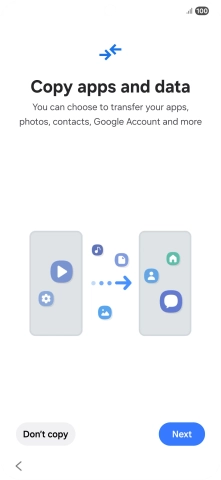 You can transfer the contents of another phone to your phone when it's activated for the first time and after a factory reset. When this screen is displayed, your phone is ready to transfer content from another phone. You can transfer the contents of another phone to your phone when it's activated for the first time and after a factory reset. When this screen is displayed, your phone is ready to transfer content from another phone.