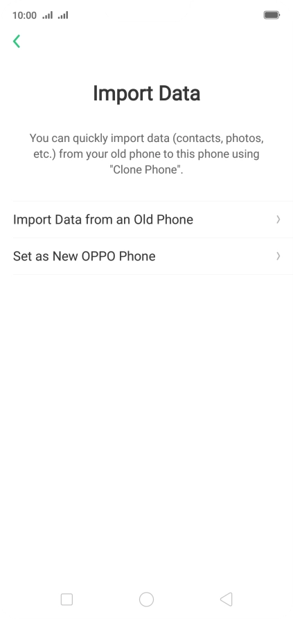 You can transfer the contents of another phone to your phone when it's activated for the first time and after a factory reset. When this screen is displayed, your phone is ready to transfer contents from another phone. You can transfer the contents of another phone to your phone when it's activated for the first time and after a factory reset. When this screen is displayed, your phone is ready to transfer contents from another phone.