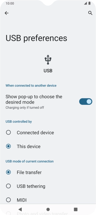 Press File transfer. Press File transfer.