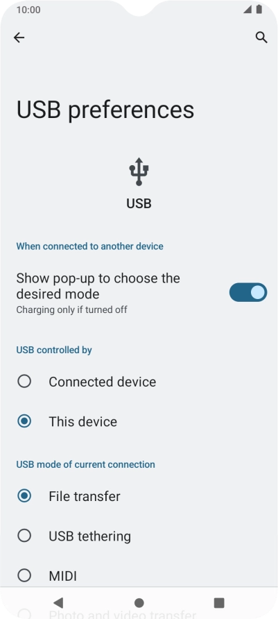 Press File transfer. Press File transfer.