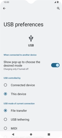 Press File transfer. Press File transfer.