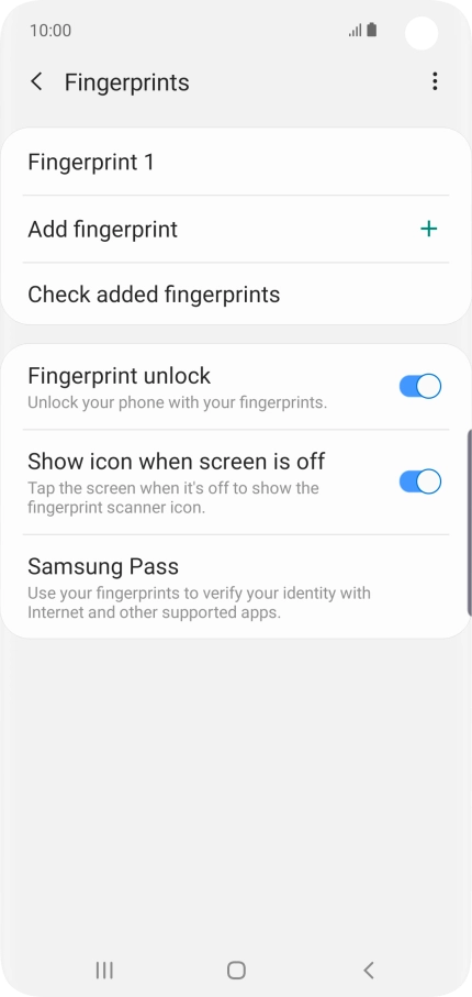 Press the indicator next to the required settings. Press the indicator next to the required settings.