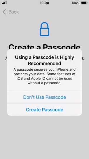 If you turn off the function, press Don't Use Passcode. If you turn off the function, press Don't Use Passcode.
