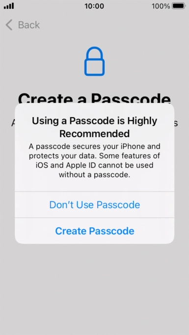 If you turn off the function, press Don't Use Passcode. If you turn off the function, press Don't Use Passcode.