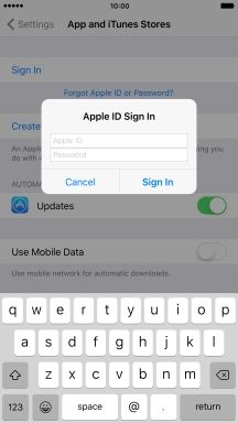Press Apple ID and key in the username for your Apple ID. Press Apple ID and key in the username for your Apple ID.
