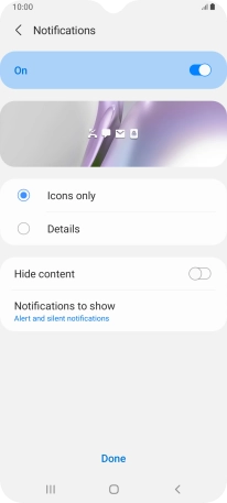 Press the required settings to turn them on or off. Press the required settings to turn them on or off.