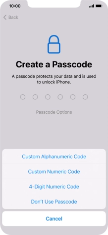 Follow the instructions on the screen to turn on use of phone lock code or press Don't Use Passcode. Follow the instructions on the screen to turn on use of phone lock code or press Don't Use Passcode.
