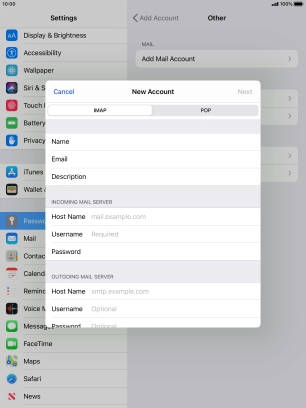 Press IMAP. Press IMAP.