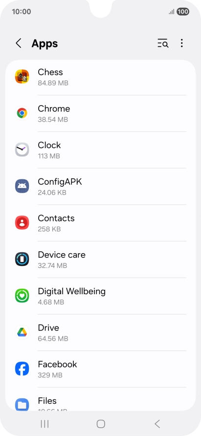 Press the required app. Press the required app.
