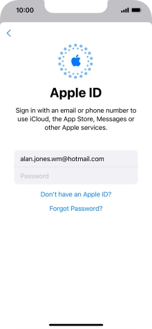 Press Password and key in the password for your Apple ID. Press Password and key in the password for your Apple ID.