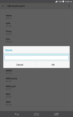 Key in Vodafone Internet and press OK. Key in Vodafone Internet and press OK.