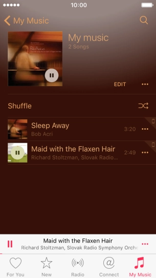 Press the song title. Press the song title.