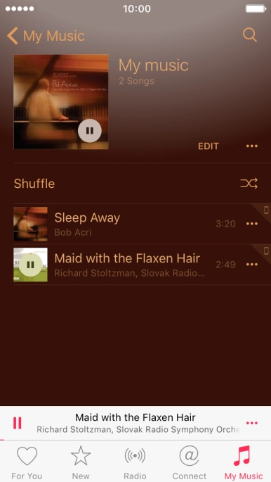 Press the song title. Press the song title.