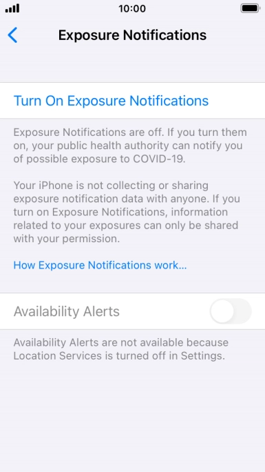 Press Turn On Exposure Notifications. Press Turn On Exposure Notifications.