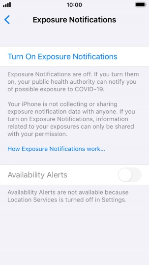 Press Turn On Exposure Notifications. Press Turn On Exposure Notifications.