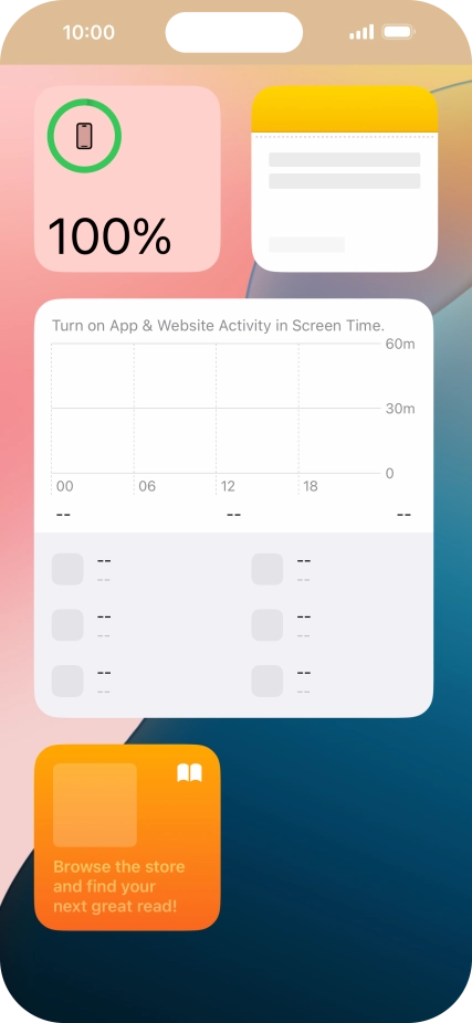 Press and hold the required widget until a pop-up menu is displayed. Press and hold the required widget until a pop-up menu is displayed.