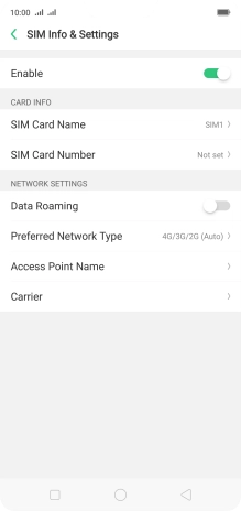 Press Preferred network type. Press Preferred network type.