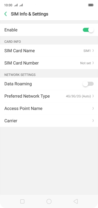 Press Preferred network type. Press Preferred network type.