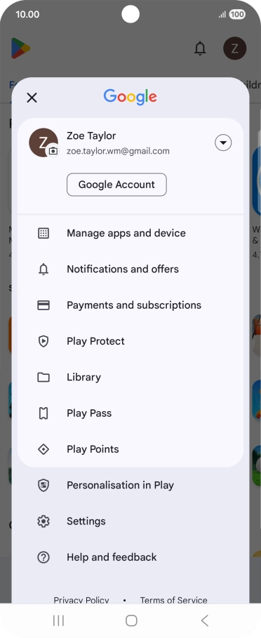 Press Manage apps and device. Press Manage apps and device.