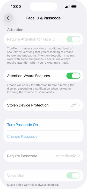 Press Turn Passcode On and key in a phone lock code of your own choice twice. Press Turn Passcode On and key in a phone lock code of your own choice twice.