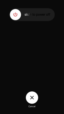 Press and drag the power off icon right. Press and drag the power off icon right.