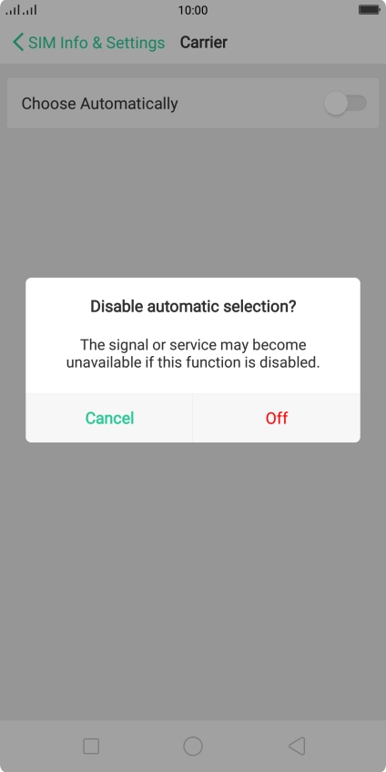 Press Off and your phone will search for networks. Press Off and your phone will search for networks.