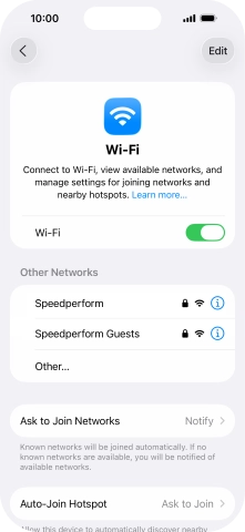 Press the required Wi-Fi network and key in the password for the Wi-Fi network. Press the required Wi-Fi network and key in the password for the Wi-Fi network.