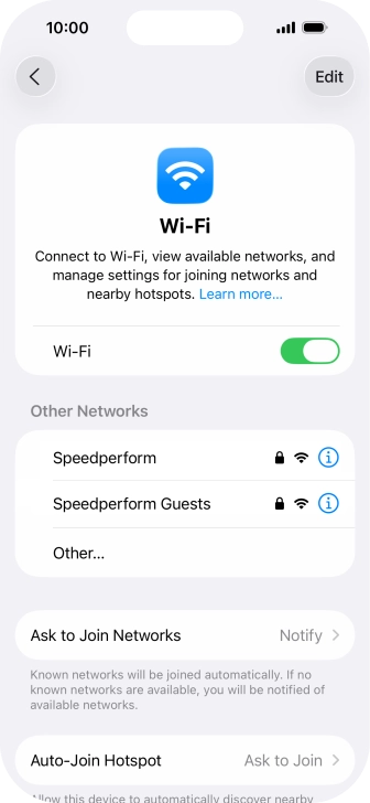 Press the required Wi-Fi network and key in the password for the Wi-Fi network. Press the required Wi-Fi network and key in the password for the Wi-Fi network.