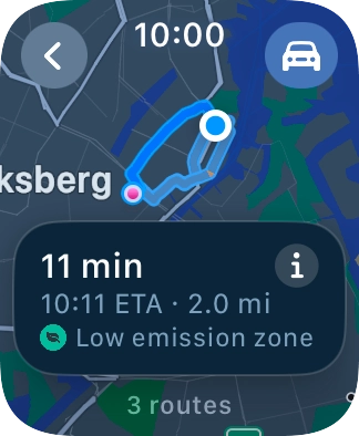 Press the transport type icon. Press the transport type icon.