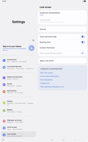 Press Screen lock and biometrics. Press Screen lock and biometrics.