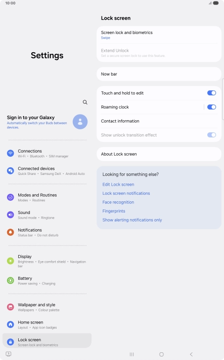 Press Screen lock and biometrics. Press Screen lock and biometrics.