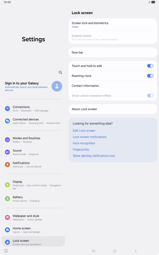 Press Screen lock and biometrics. Press Screen lock and biometrics.