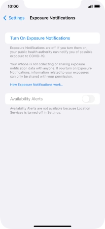 Press Turn On Exposure Notifications. Press Turn On Exposure Notifications.