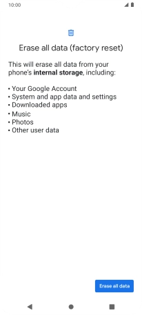 Press Erase all data. Press Erase all data.