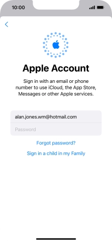 Press Password and key in the password for your Apple ID. Press Password and key in the password for your Apple ID.