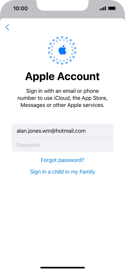 Press Password and key in the password for your Apple ID. Press Password and key in the password for your Apple ID.