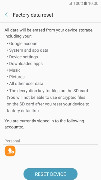 Press RESET DEVICE. Press RESET DEVICE.
