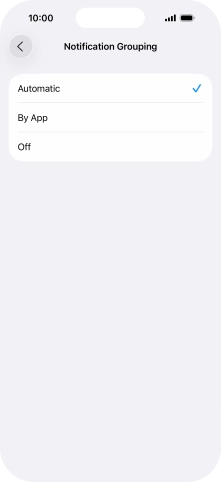 Press the required setting. Press the required setting.
