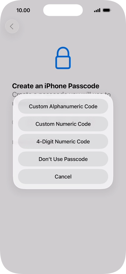 Follow the instructions on the screen to turn on use of phone lock code or press Don't Use Passcode. Follow the instructions on the screen to turn on use of phone lock code or press Don't Use Passcode.