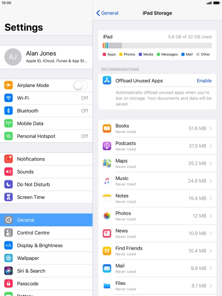 Press the required app. Press the required app.